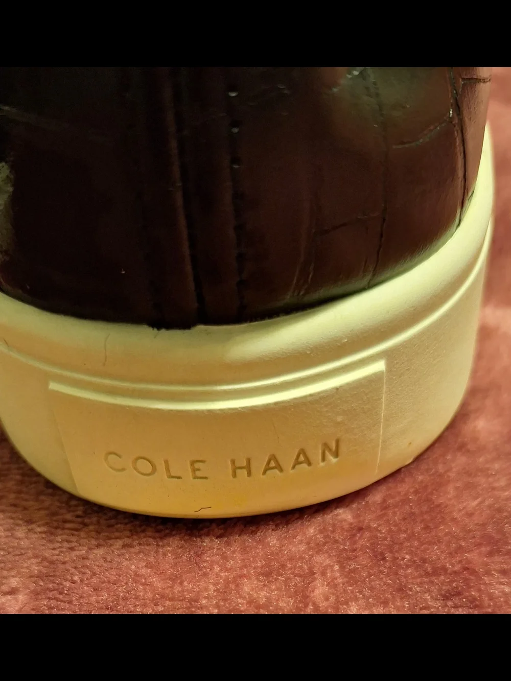 Cole Haan Black Croc-Embossed Slip-On Sneakers with Cream Sole